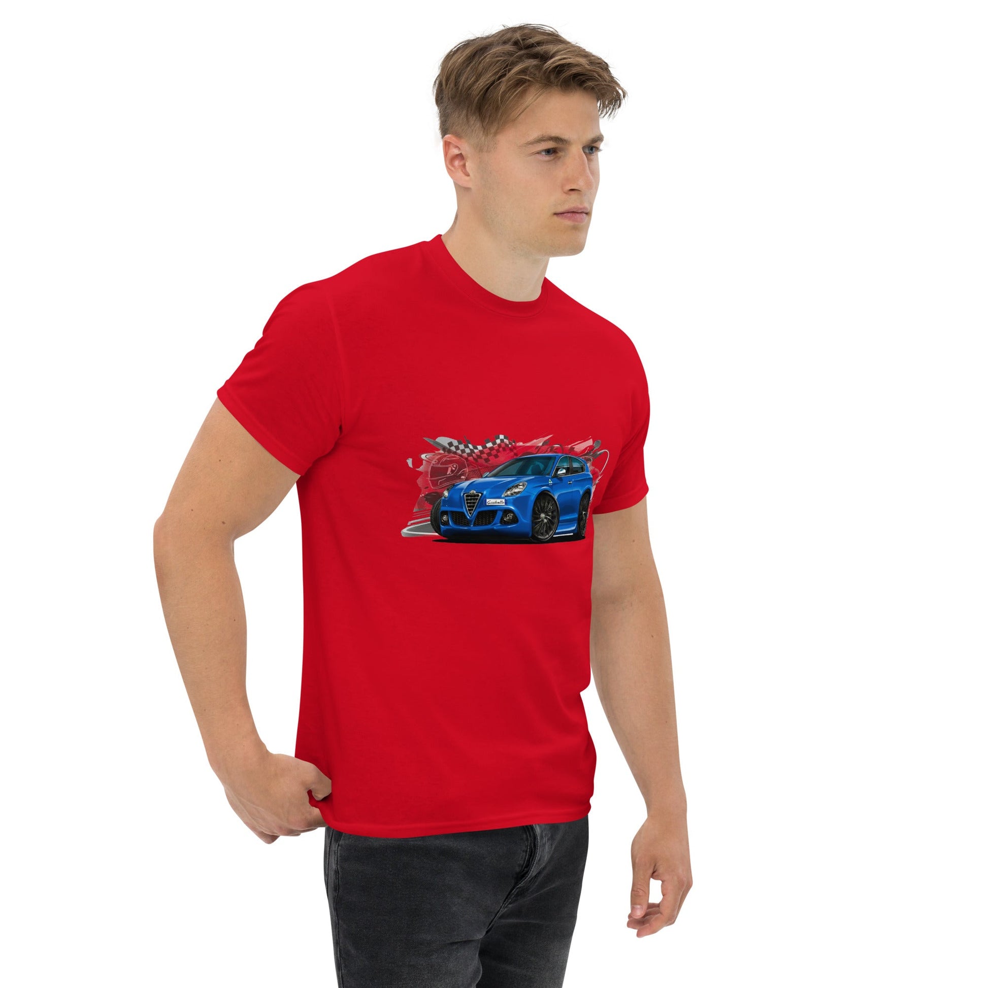 Maglietta T-shirt dedicata ai fan Alfa Romeo Giulietta Blu Misano | Stampa artistica