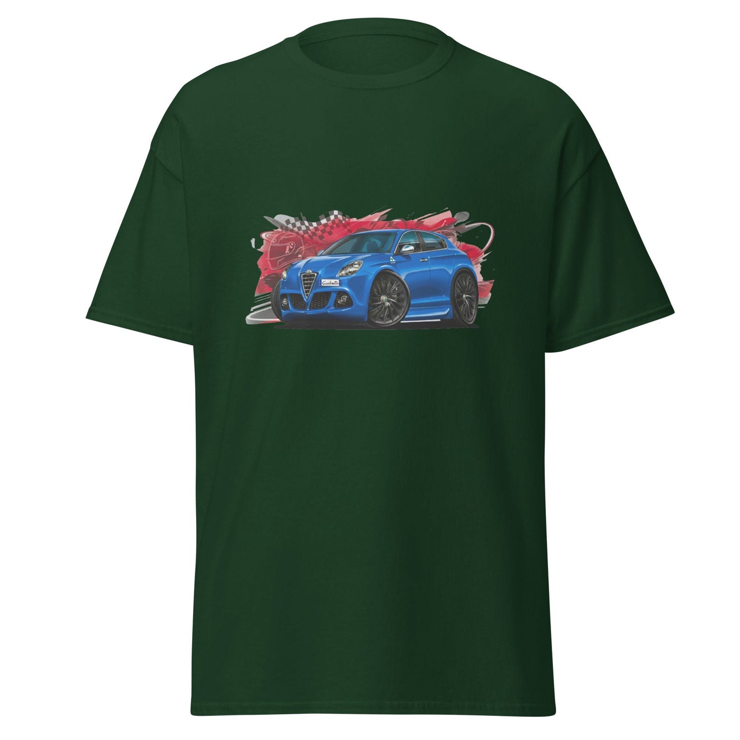 Maglietta T-shirt dedicata ai fan Alfa Romeo Giulietta Blu Misano | Stampa artistica