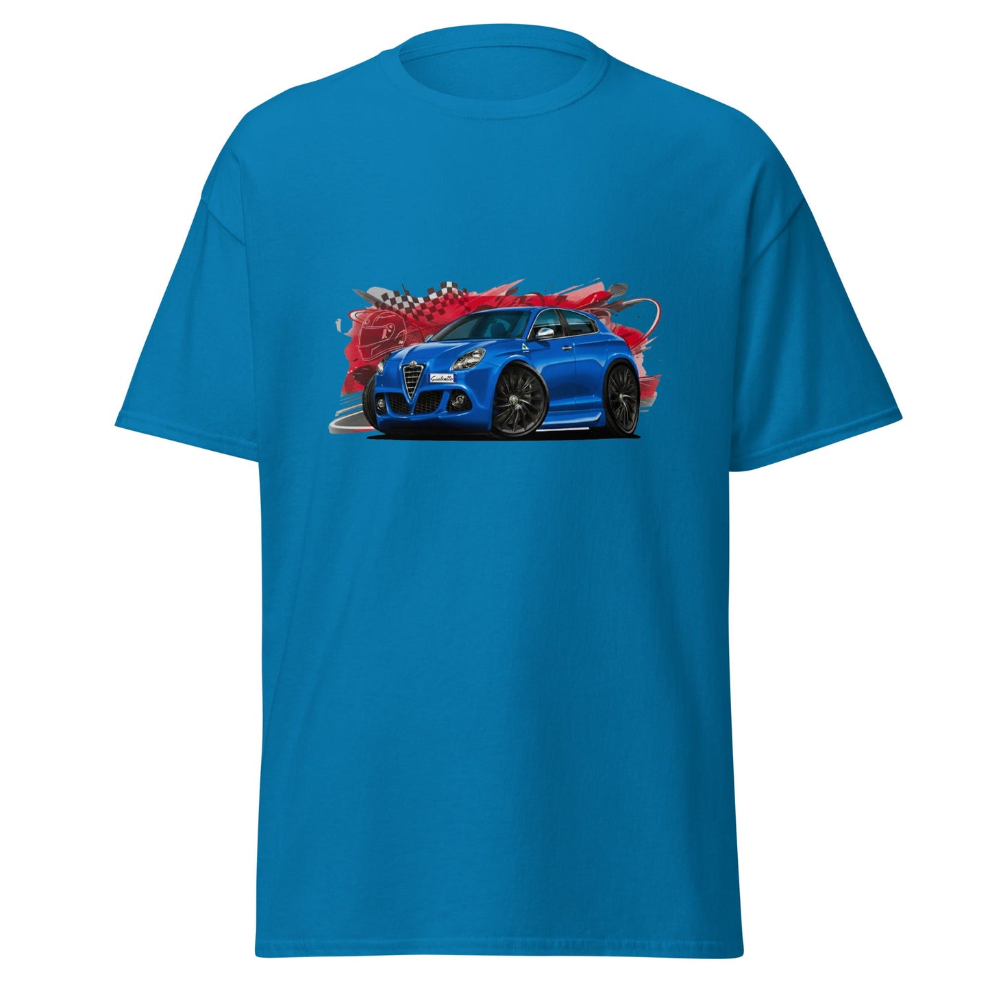 Maglietta T-shirt dedicata ai fan Alfa Romeo Giulietta Blu Misano | Stampa artistica