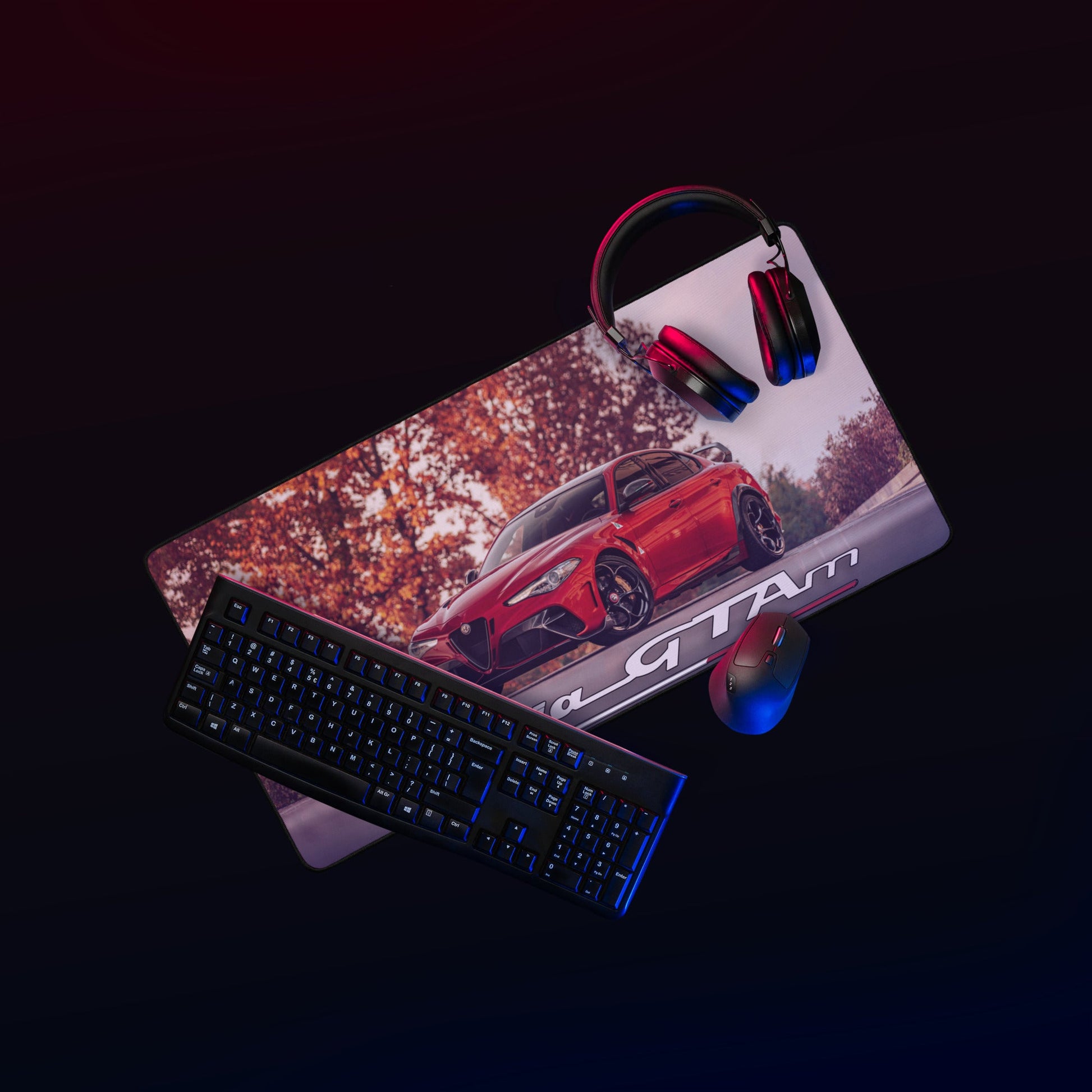 Tappetino Mouse da Scrivania Alfa Romeo Giulia GTAM per Gaming e Lavoro