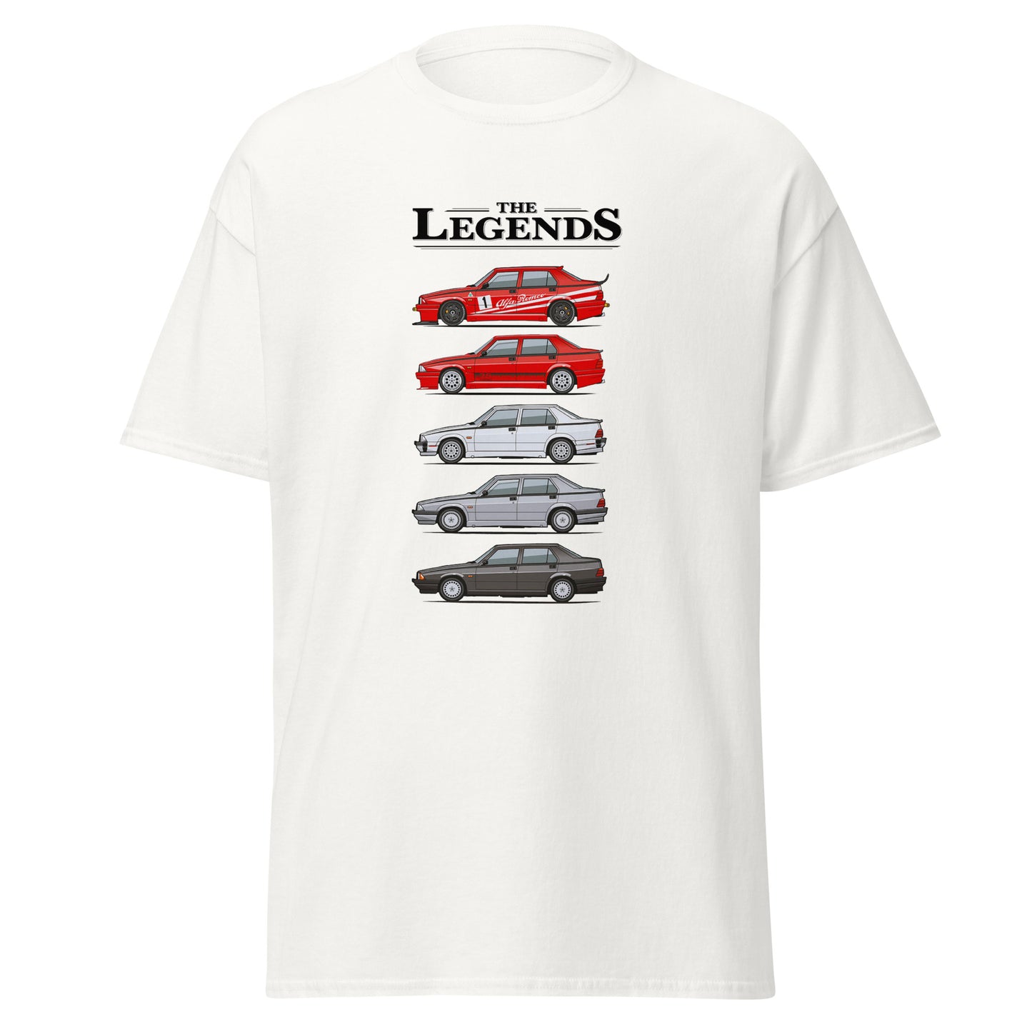 T-shirt Alfa Romeo 75 evoluzione dei modelli - Bianco / S