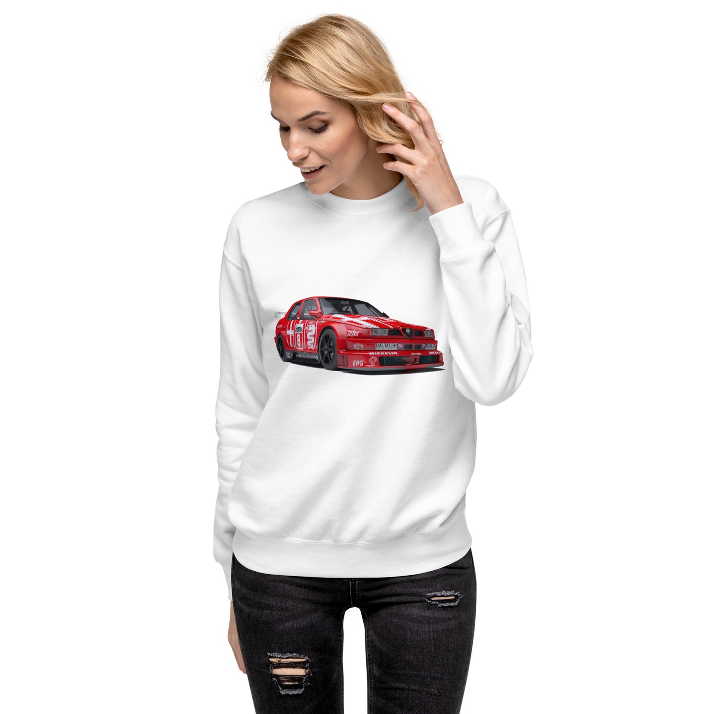 Alfa Romeo 155 v6 tdm Herren-Sweatshirt mit Rundhalsausschnitt