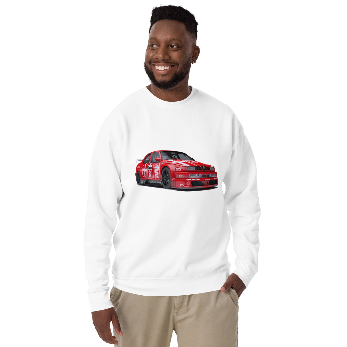 Alfa Romeo 155 v6 tdm Herren-Sweatshirt mit Rundhalsausschnitt